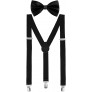 Suspender Bow Tie Set Clip On Y Shape Adjustable Braces 80s Suspenders Shoulder Straps for St Patrick's Day Cosplay Party - BHSW080JY