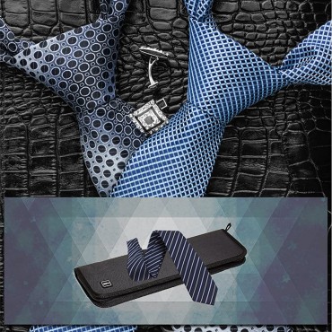 Travel Tie Case Iristide Portable Waterproof Necktie Cufflinks Storage Box Tie Holder Stored up to 4-5 Ties Black - BNMN5HU8E