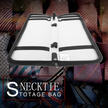 Travel Tie Case Iristide Portable Waterproof Necktie Cufflinks Storage Box Tie Holder Stored up to 4-5 Ties Black - BNMN5HU8E