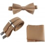 Tuxgear Mens Adjustable Bow Tie Suspender and Pocket Square Sets Assorted Colors - BOS66HRGM