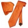 Vesuvio Napoli Burnt Orange PAISLEY NeckTie & Handkerchief Matching Neck Tie Set - B1MXUXF6K