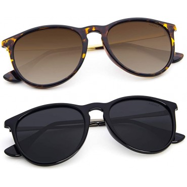 ANDOILT Vintage Polarized Sunglasses for Women Men UV Protection Retro Round Mirrored Lens - BPZL81H71