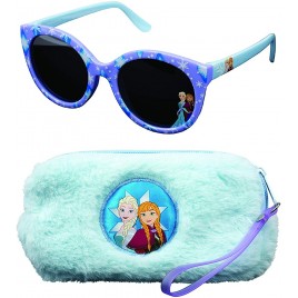 Disney Frozen Frozen Sunglasses &Soft Fuzzy Carrying Case Set for Girls 100% UV Protection for Kids Frozen4 One Size - BW0DE1B7K