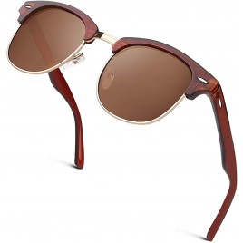 GQUEEN Classic Horn Rimmed Semi Rimless Polarized Sunglasses for Men Women GQO6 - BKDOLYV1P