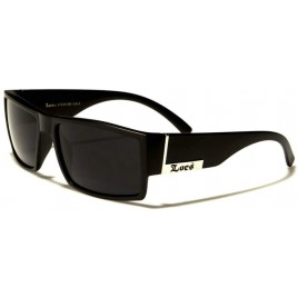 Locs Mens Flat Top Gangster Sunglasses Black Silver Frame 91026 Matte Black - BG4P2X26L