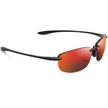 Maui Jim Ho'okipa Asian Fit Sport Sunglasses Black Matte Hawaii Lava Polarized Medium - BBORO82W0