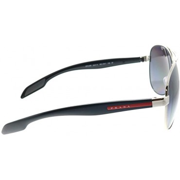 Prada Linea Rossa Lifestyle PS 53PS 1BC5W1 Steel Metal Aviator Sunglasses Grey Gradient Polarized Lens - BZ60UACVJ