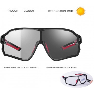 ROCKBROS Photochromic Sunglasses for Men Cycling Sunglasses Sports Bike Glasses - BDHQ3IHJK