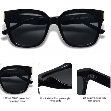 SOJOS Classic Polarized Sunglasses for Women Men Trendy Square Frame SJ2149 - BJ97D3WCS
