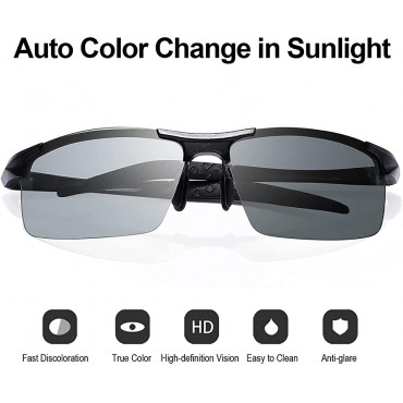 TJUTR Men's Photochromic Sunglasses with Polarized Lens for Outdoor 100% UV Protection Anti Glare Reduce Eye Fatigue - B7ESJ53FC