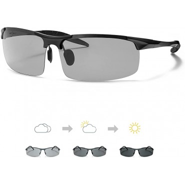 TJUTR Men's Photochromic Sunglasses with Polarized Lens for Outdoor 100% UV Protection Anti Glare Reduce Eye Fatigue - B7ESJ53FC