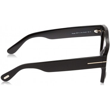 Tom Ford FT0711 01A Shiny Black Fausto Square Sunglasses Lens Category 3 Size 5 - BC33X8AJJ