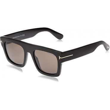Tom Ford FT0711 01A Shiny Black Fausto Square Sunglasses Lens Category 3 Size 5 - BC33X8AJJ