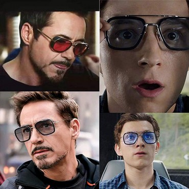 Tony Stark Sunglasses 3Pack Aviator Square Metal Frame Spiderman ironman glasses - BJDKM1UWR