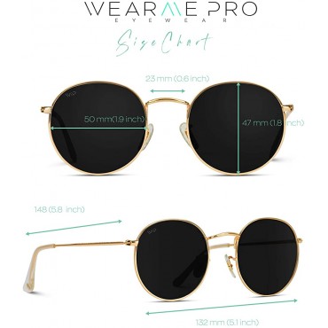 WearMe Pro Reflective Lens Round Trendy Sunglasses - B1GRHTTFO