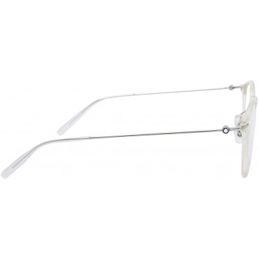 Mont Blanc Established MB0099O 002 Eyeglasses Silver Transparent Optical Frame - BOVPJAZ8O
