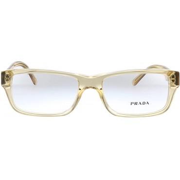Prada Heritage PR 16MV O1N1O1 Amber Crystal Plastic Rectangle Eyeglasses 53mm - B1CNF4OM6