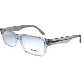 Prada Heritage PR 16MV U431O1 Grey Crystal Plastic Rectangle Eyeglasses 53mm - BH232MCSM