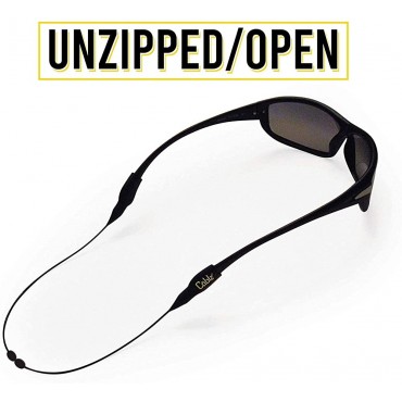 Cablz Zipz Adjustable Eyewear Retainer | Adjustable Lightweight Low Profile Off-The-Neck Eyewear Retainer Strap | Stainless Black Stainless 14in Regular Tip … - BSPBZRDJ5