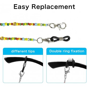 Festful Eyeglass Chains Eyeglass Retainers Mask Chain Sunglass Straps for Women Girls and Adults - B6RRB35KK