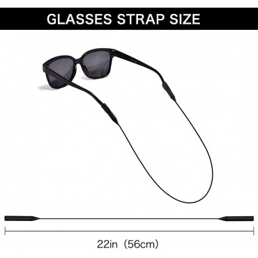 FESTTY Glasses Strap Sunglasses Strap Eye Glasses String Strap Glasses Holder Strap for Men Women Black 22 inches - B8F9UDSKV