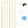 FUNEIA 4-6 Pcs Mask Chain Eyeglass Chain Lanyard for Women Men Mask Lanyard Eyeglass Holder Chain Strap Gold Link Necklace Around Neck Eyeglass Chain Retainer Hanger Keeper Accessory - B1YB0B78D