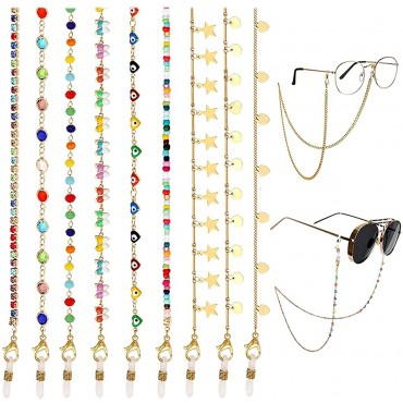 Mask Glasses Chain Lanyard for Women Kids Gold Beaded Sunglasses Necklace Eyeglass Chain Set Anti-Lost Around Neck for Girls - BHLS60G9R