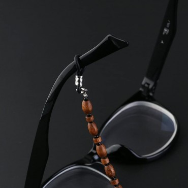 WINOMO Eyeglasses Chain Sunglasses Wood Bead Chain Neck Holder As Shown 29.5 inch - BH0A89BF3