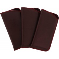 3 Pack Faux Leather Eyeglass Slip Cases In Navy Gray Black Burgundy Hunter Green - BQZZQVOWY