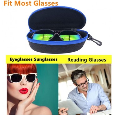 3 Pack Sunglasses Case Portable Travel Zipper Eyeglasses Case Hook With Cleaning Cloth - B8IA2W2P5