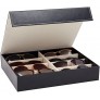 8 Slot Glasses Storage Case Sunglass Tray Multiple Eyeglasses Organizer Box Black 13 x 10 inches - BW40JOXYK