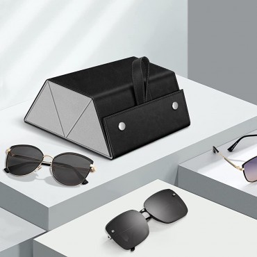 Fintie Sunglasses Organizer Case with 3 Slot Travel Glasses Case Storage Foldable Eyeglasses Holder Box for Women Men Black - B7RY2KW9P