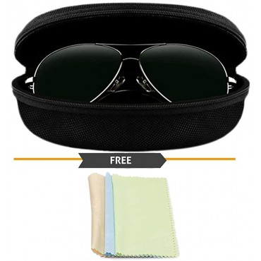 JOINSI 4 Pcs Sunglasses Case Zipper Eyeglass Shell Belt Clip with Cleaning Cloth - BM3EM24KV