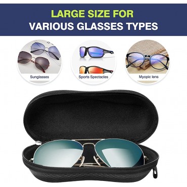 MoKo EVA Semi Hard Shell Sunglasses Case Unisex Protective Eyeglasses Storage Case Eyewear Holder with Metal Hanging Hook - BM0UCFJSJ