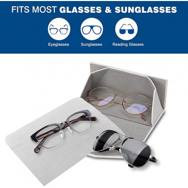 MoKo Foldable Glasses Sunglasses Case PU Portable Eyeglass Case for Men Women - BGRD7SG27
