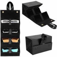 MoKo Sunglasses Organizer with 5 Slots Travel Glasses Case Storage Portable Sunglasses Storage Case for Women Men - B0ZZGH1U3