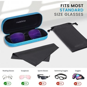 molshine Bling Hard Shell Glasses Case,Portable Sparkling Shiny Eyeglass Case for Men Women Girl Travel Study Work - BXOQY281A