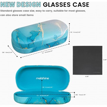 molshine Hard Shell Sunglasses Case,Classic Large Glasses Case for Women Men,Sunglass Eyeglasses - BLW0X4DFM