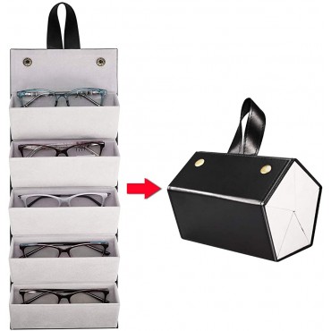 SMARTTOP Sunglass Eyeglass Organizer Collector 5 slot 6 Slot PU Eyeglasses Storage Case Box Multiple Hanging Eyewear Display - BQVKJJPE7