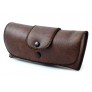 Soft Eyeglass Case Faux Leather Attaches to Belt Horizontal Brown 6.5"x3"x1"Inch - BYD0JDVIU