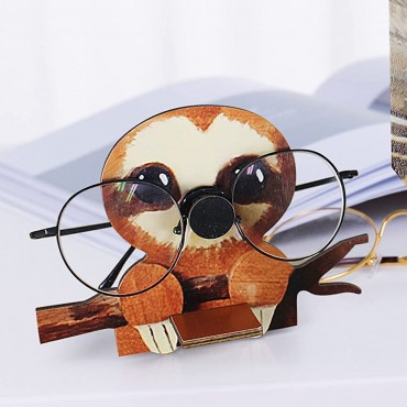 Wooden Eyeglasses Holder Creative Animal Eyeglasses Holder Stand Handmade Spectacle Bracket Sunglasses Display Stand Home and Office Desk Decoration for Gift Sloth - BVLSZIWHF
