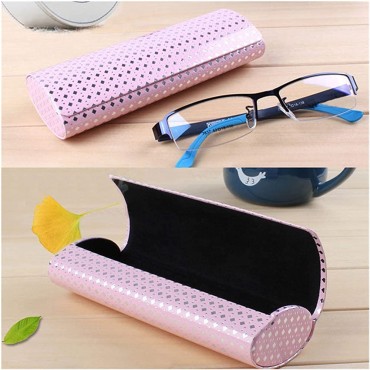 YXSLC Glasses case Rhombus Glasses Case Magnetic Closed Oval Sunglasses Box Handmade Leather Glasses Storage Hard Eyewear Protection Box Container Easy to Carry and Durable Color : Black - BVAEFVH40