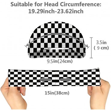 Checkered Flag Unisex Running Headband Suitable for Running Cycling Basketball Yoga Fitness Workout Elastic Hair Band - B8VVN66BM