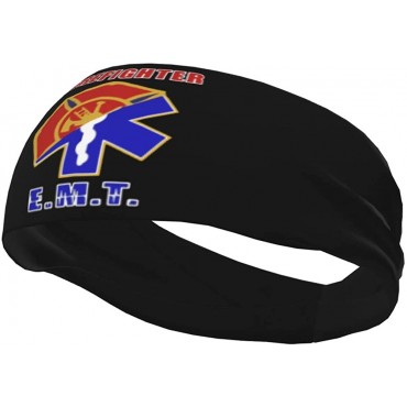 Firefighter EMT Logo Unisex Running Headband Suitable for Running Cycling Basketball Yoga Fitness Workout Elastic Hair Band - BHABTHLUO