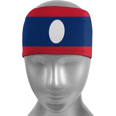 Flag of Laos Unisex Running Headband Suitable for Running Cycling Basketball Yoga Fitness Workout Elastic Hair Band - BQBTXLFS7