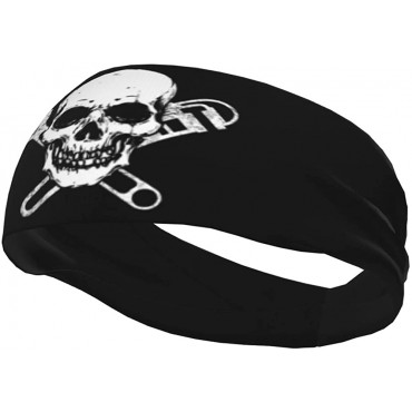 Funny Plumber Pipe-Fitter Wrench Skull Unisex Running Headband Suitable for Running Cycling Basketball Yoga Fitness Workout Elastic Hair Band - BT2FCVCJS