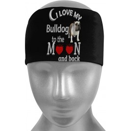 I Love British Bulldog Dog Unisex Running Headband Suitable for Running Cycling Basketball Yoga Fitness Workout Elastic Hair Band - B76ORGQAE