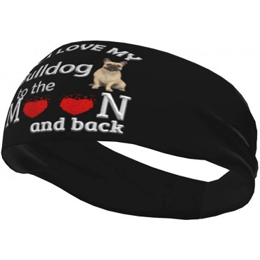 I Love French Bulldog Dog Unisex Running Headband Suitable for Running Cycling Basketball Yoga Fitness Workout Elastic Hair Band - BP4EB5J8E