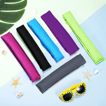 Panitay 6 Pieces Cooling Neck Wrap Summer Cooling Scarf Wrap Ice Headband for Golf Hiking Outdoor Activities Light Blue Green Rose Gray Black Purple - BOR5H9DZV