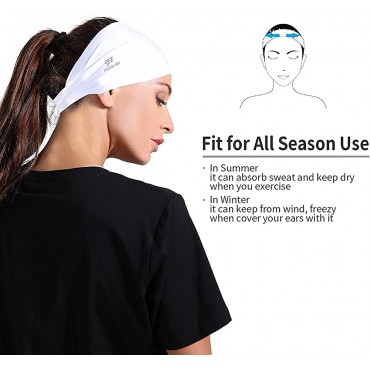 poshei Mens Headband 4 Pack Mens Sweatband & Sports Headband for Running Cycling Yoga Basketball Stretchy Moisture Wicking Hairband - BPE0FI7EV